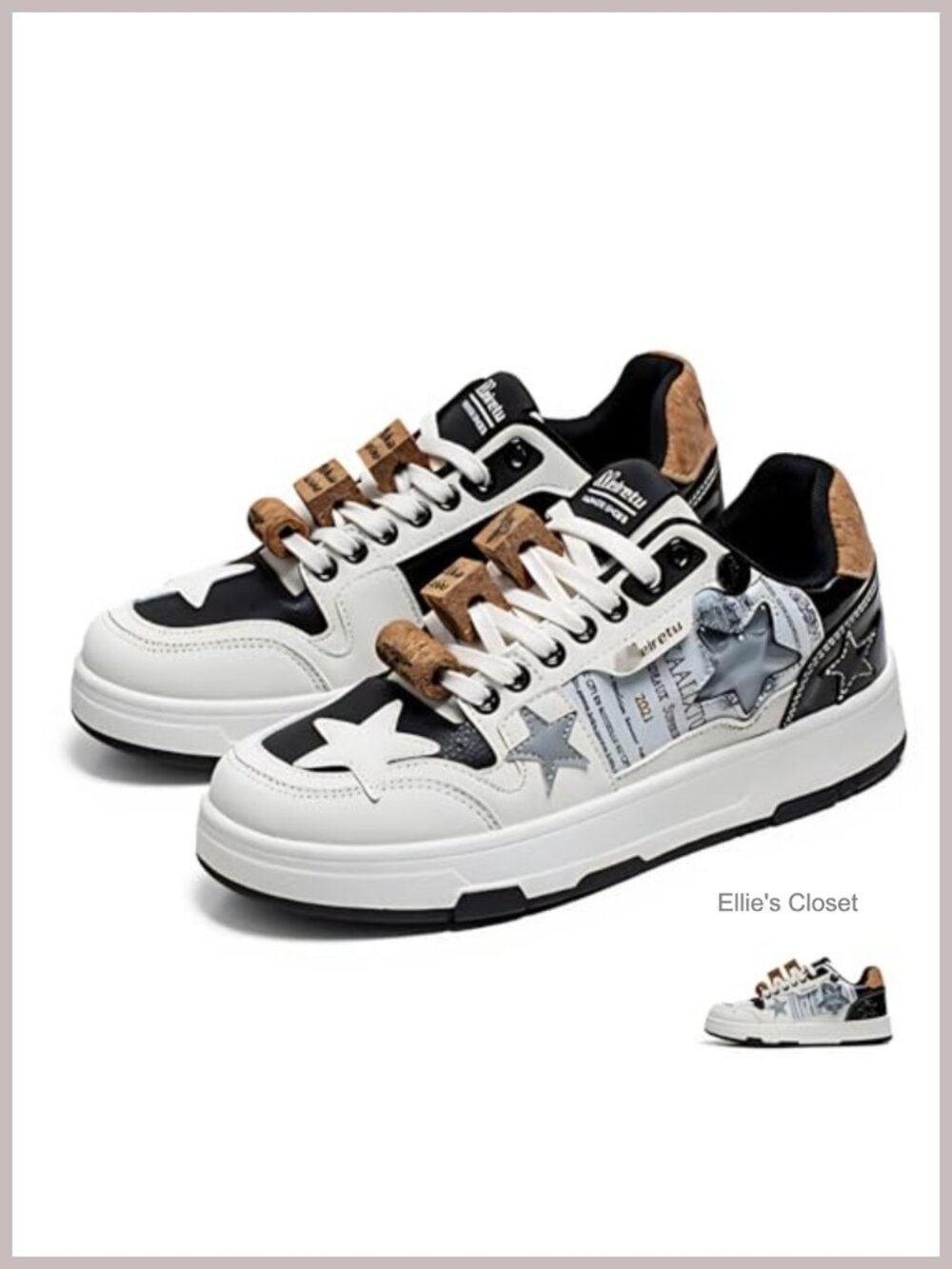 Retro Star Unisex Platform Chunky Sneakers Women Men Vintage Trendy Casual Y2k